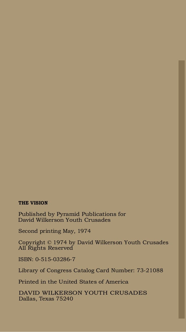 David Wilkerson The Vision Book
